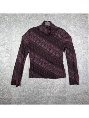 Lida Baday Women's Long Sleeve Pullover Top Purple Size L